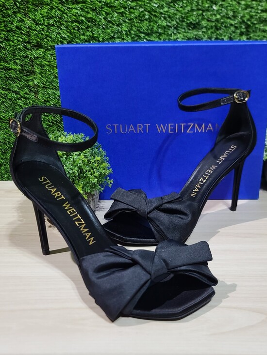 Stuart Weitzman Shoes - Stuart Weitzman Nudistcurve Loveknot 100 Sandals - Black / US 9.5 New